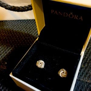 Pandora Shimmering Knot Sterling Silver Earrings